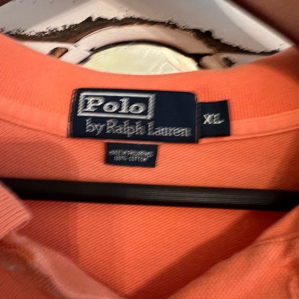 Ralph Lauren Orange Polo Shirt Classic Pique Knit - Picture 2 of 3